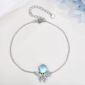 wholesale 925 Sterling Silver Blue Opal Octopus Charm Bracelet - Mothers Day Gift for Her-0-3