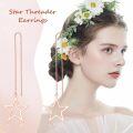 wholesale 925 Sterling Silver Star Tassel Threader Earrings, Adjustable Length, Hypoallergenic, Lead-Free, Nickel-Free, Fashionable Gift for Women-0-5