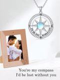 wholesale Sterling Silver Compass Necklace I d Be Lost Without You Love Gift for Wife Girlfriend Her Anniversary Birthday-0-9
