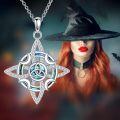 wholesale 925 Sterling Silver Celtic Triquetra Pendant with Abalone Shell and Cubic Zirconia Necklaces Protection s for Women-0-6