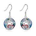 TOUPOP Sterling Silver Blue Crystal Tree Of Life Mushroom Earrings For Women-0-0
