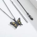 wholesale 925 Sterling Silver Butterfly Pendant Necklace Black Gold Plated Opal For Women-0-1