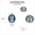 wholesale 925 Sterling Silver Virgin of Guadalupe Pendant Necklace with Abalone Shell Gemstone for Women's Catholic Gifts-0-3