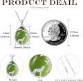 wholesale 925 Sterling Silver Green Jade Howling Wolf Pendant Necklace-0-2