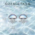 wholesale 925 Sterling Silver Jellyfish Stud Earrings with Mother of Pearl and Cubic Zirconia for Women-0-5