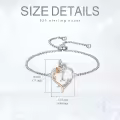 TOUPOP Sterling Silver Rose Heart Butterfly Initial Letter Link Bracelet Jewelry Gift-0-5