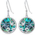 wholesale 925 Sterling Silver Abalone Shell Starfish & Wave Drop Earrings for Women - Beach  Set-0-0