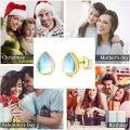 wholesale 925 Sterling Silver Blue Moonstone Teardrop Bridal Stud Cartilage Earring Gift for Women-0-5