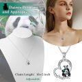wholesale 925 Sterling Silver Panda Heart Pendant Necklace with Cubic Zirconia for Women and Girls-0-2