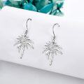 wholesale 925 Sterling Silver Coconut Palm Tree Leaf Drop Earring for Women Girls  4cm Long-0-2