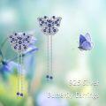 wholesale 925 Sterling Silver Blue Sapphire Butterfly Drop Earrings Gift for Her-0-4
