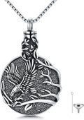wholesale TOUPOP Toupo Eagle Urn Necklace For Ashes Oxidation Sterling Silver Eagle Cremation Jewelry For Ashes Memorial Jewelry Gifts For Women Men -0-0