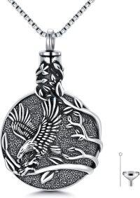 wholesale TOUPOP Toupo Eagle Urn Necklace For Ashes Oxidation Sterling Silver Eagle Cremation Jewelry For Ashes Memorial Jewelry Gifts For Women Men -undefined