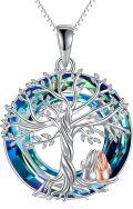 wholesale TOUPOP Christmas Gift For Sister 925 Sterling Silver Tree Of Life Sister Pendant Necklace With Blue Crystal Birthday Valentines Mothers Day Jewelry Gifts For Women Sister -0-0