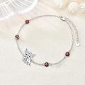 wholesale 925 Sterling Silver Birthstone Highland Cow Link Bracelet Western Jewelry Gift-0-5
