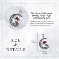 wholesale 925 Sterling Silver Red Mushroom Moon Phase Pendant Necklace-0-5