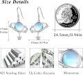 wholesale 925 Sterling Silver Blue Moonstone Star Drop Dangle Earrings for Women Girls -0-4