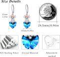 wholesale 925 Sterling Silver Blue Crystal Highland Cow Heart Drop Earrings-0-1