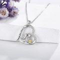 wholesale 925 Sterling Silver Dinosaur & Baby Love Forever Heart Pendant Necklace for Women Girls Gifts-0-2