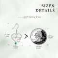 wholesale 925 Sterling Silver Heartbeat Stethoscope Dangle Earring Set with Green Crystal Stone s for Nurses Doctors-0-1