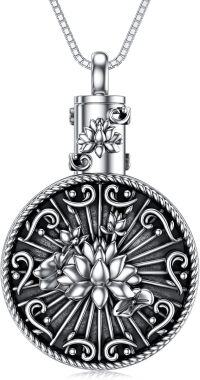 wholesale TOUPOP Oxidation Louts Urn Necklace For Ashes Cremation Jewelry For Ashes Memorial Jewelry Gift For Gilrs Women W/funnel Filler -undefined