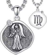 wholesale Sterling Silver Zodiac Constellation Necklace Astrology Pendant-08-Virgo Necklace