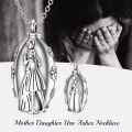 wholesale TOUPOP Two Side Mom Cremation Urn Necklace Daughter Jewelry For Ashes Keepsake Cremation Jewelry Urn Necklace Memorial Pendant For Women Girls With Filling Kit -0-1