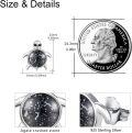 wholesale 925 Sterling Silver Black Agate Turtle Stud Earrings - Ocean Theme Jewelry for Women-0-3