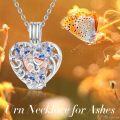 wholesale 925 Sterling Silver Butterfly Heart Cremation Pendant Keepsake Urn Necklace with Funnel and Fill Tool - Memorial Jewelry for Women & Men-0-2
