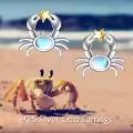 wholesale 925 Sterling Silver Starfish Stud Earrings Wholesale with Blue Stone and Gold Accents-0-1