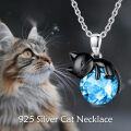 wholesale 14K Gold Pink Crystal Black Cat Pendant Necklace for Women Cats Lover-0-194