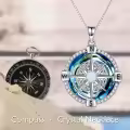 TOUPOP Sterling Silver Compass Urn Necklace For Women-0-1