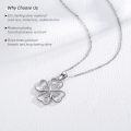wholesale 925 Sterling Silver Heart-Shaped Four-Leaf Clover Crossed Butterfly and Tiger Eye Snowflake Pendant Necklace-0-4