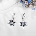 wholesale 925 Sterling Silver Star of David with Cross Drop Earrings for Women - Jewish and Christian  Ideas-0-3