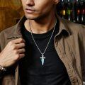 wholesale 925 Sterling Silver Celtic Cross Abalone Shell Dagger Pendant Necklace for Men Women Vintage Gothic s 48cm Chain Length-0-11