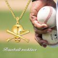 wholesale 925 Sterling Silver Gold Plated Baseball Helmet Crossed Bats Ball Pendant Necklace-0-3