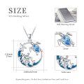 wholesale 925 Sterling Silver Blue And White Crystal Turtle Pendant Necklace-0-2