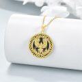 wholesale Gold 925 Sterling Silver Oxidized Round Celtic Knotwork Phoenix Pendant Necklace for Women -0-2