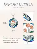 TOUPOP Sterling Silver Crystal Pink Tulip Flower Necklace Birthday Gifts For Women-0-3