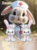 wholesale 925 Sterling Silver Bunny Rabbit Stud Earrings for Nurses - Cute Cartoon Animal  Set-0-5