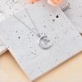 wholesale TOUPOP A Initial Letter Necklace Sterling Silver Moon Pendant Necklace Birthday Christmas Jewelry Gifts For Women -0-3