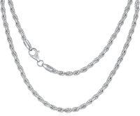 wholesale 925 Sterling Silver 14K Gold Plated Cubic Zirconia Cut Rope Chain 1 3mm 16 26-Length:16 Inch Width:1MM