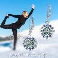 wholesale 925 Sterling Silver Abalone Shell Lotus Chakra Dangle Earrings for Women-0-2