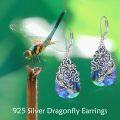 wholesale 925 Sterling Silver Labradorite Dragonfly Drop Earrings with Leverbacks-0-2