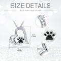 wholesale 925 Sterling Silver Paw Print in Heart Infinity Pendant Necklace s for Women-0-3