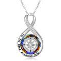 TOUPOP Sterling Silver Compass Necklace I'd Be Lost Without You Jewelry Gift-0-0