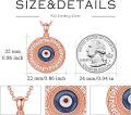 wholesale Rose Gold 925 Sterling Silver Evil Eye Pendant Necklace - Blue Stone Protection s for Women-0-3
