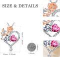 wholesale 925 Sterling Silver Rose Quartz Heart Birthstone Necklace for Women Valentine s Day Gift-0-2