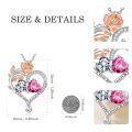 wholesale 925 Sterling Silver Rose Quartz Heart Birthstone Necklace for Women Valentine s Day Gift-0-2
