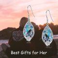 wholesale 925 Sterling Silver Abalone Shell Teardrop Floral Drop Earrings Yoga Jewelry-0-4